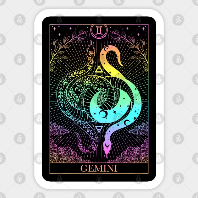 Zodiac sign tarot card Gemini Sticker by OccultOmaStore